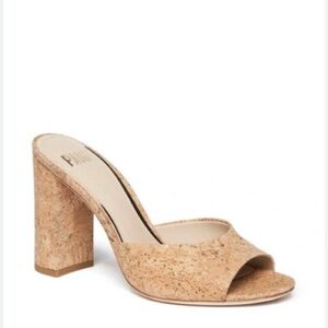 Paige Sloane Cork Mule Sandals In Natural Gold Size 10.5 Preowned